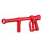 Wash down gun DINGA red in stainless steel, with handgrip, lance and trigger protection